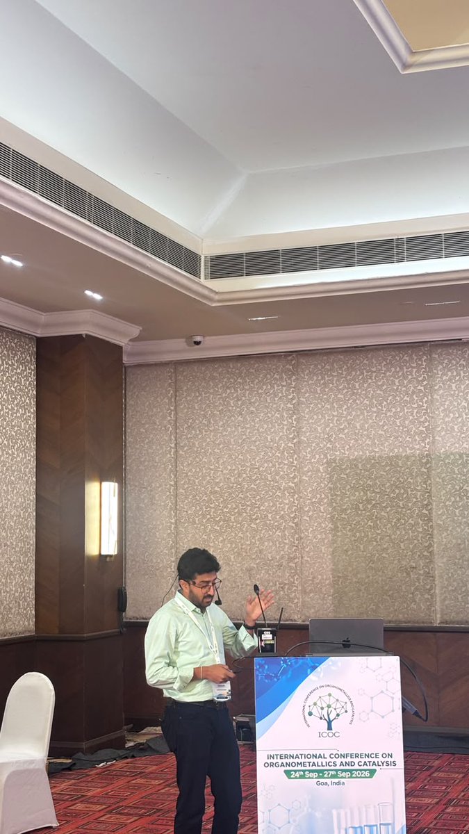 icoc_2026's tweet photo. 🔬🎤 An engaging session of chemistry and discovery! Prof. Amit Kumar Simlandy @ASimlandy is delivering a Lecture at #ICOCIV2026. ✨ https://t.co/XIcVlT2Tn1