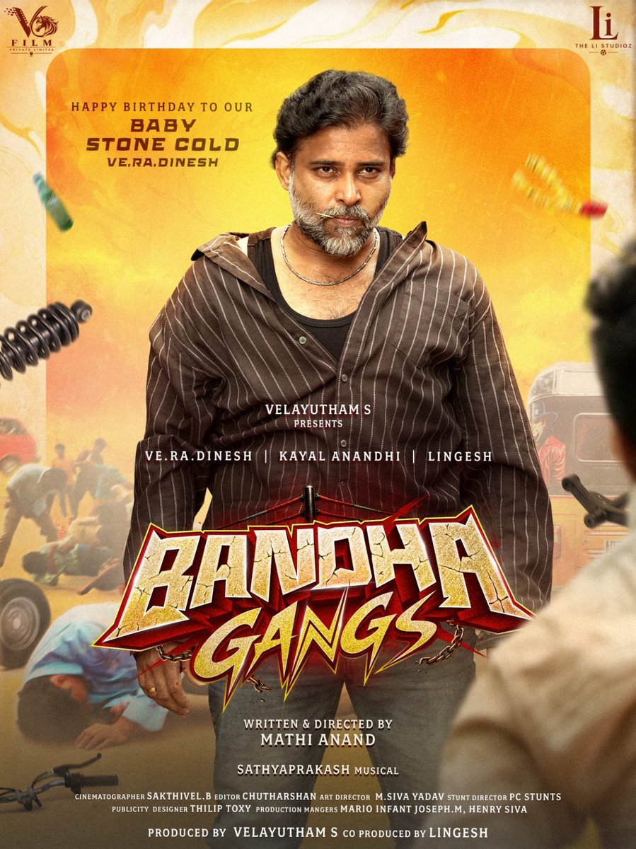 pro_guna's tweet photo. ZERO LOGIC. MADNESS MAGIC! π₯π€ͺ
Introducing THE #BANDHAGANGS π₯
Hereβs wishing our Stone Cold,
VE.RA. DINESH, @vr_dineshravi
a very HAPPY BIRTHDAY and a blockbuster year ahead! π₯³
@anandhiactress @LingeshActor @vels_64 @mathi_anand @TheLiStudioz @dsathyaprakash
#VRD26 https://t.co/kjaEyk0sut