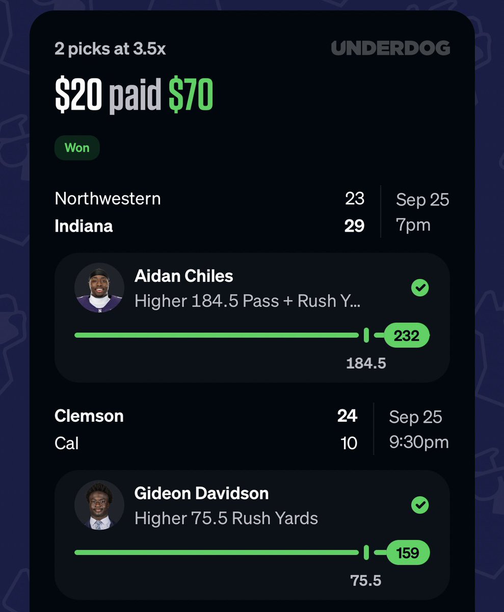 ticketswithtj's tweet photo. WE OWN COLLEGE FOOTBALL‼️

We’ve cashed out every week so far✅

This week was no different!🤑 https://t.co/TkALeJkOf0