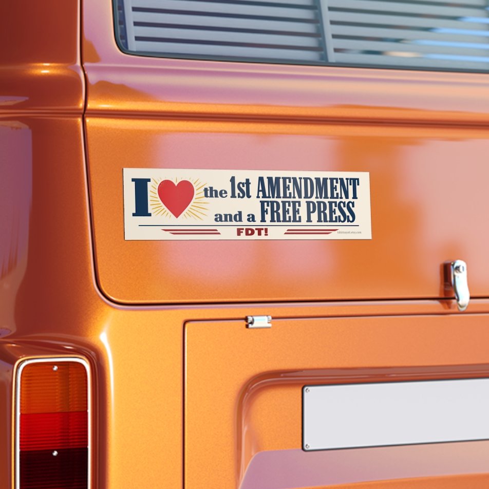 sayitwiththis_'s tweet photo. Say it with this bold Anti-Trump sticker! "I (heart) the 1st Amendment and a Free Press. FDT!"

🔗 https://t.co/26oTPQHdMS
🔗 Or shop link in bio

#1stAmendment #FreePress #FDT #MSNOW #CNN #politico https://t.co/ntWQlS3i3C