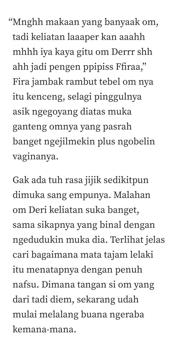 Shinharui's tweet photo. Dikelon sama om sendiri enak banget gak sih? Apalagi ngedudukin mukanya yang biasanya berwibawa, digosok sampe basah kuyup sambil maksa minta dijilmekin 😜 waduhh, lebih enak lagi🤪

Cerita bkp kampung hari ini dengan om Deri 😚🌸 https://t.co/UauZ14J1G9