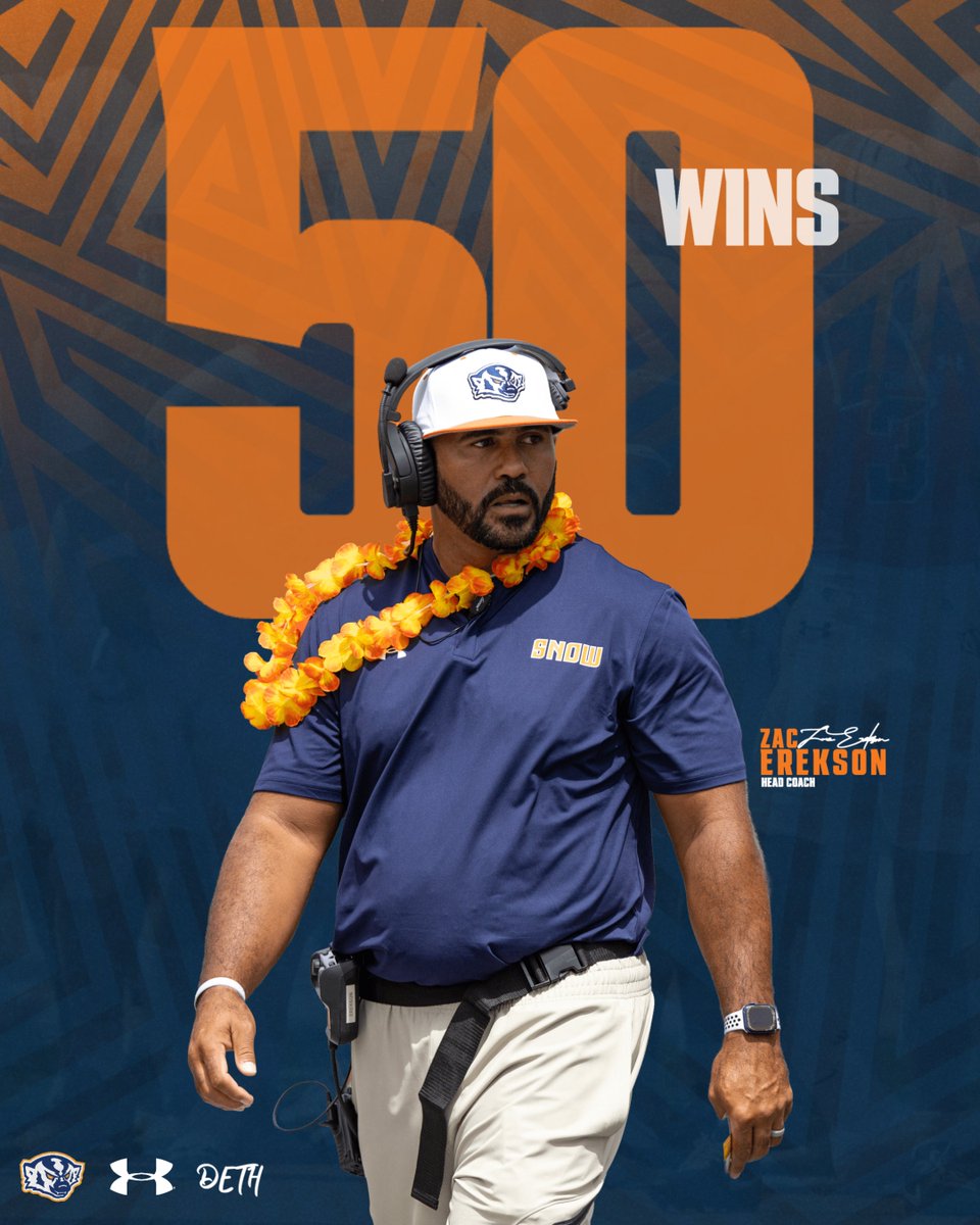 SnowCollegeFB's tweet photo. Congratulations to Zac Erekson for recording his 50th victory as head coach of @snowbadgersfootball. He becomes just the fourth coach in the 100+ years of history to reach 50 wins, joining Steve Coburn, Paul Tidwell, and Robert Stoddard. https://t.co/fnTihecC14