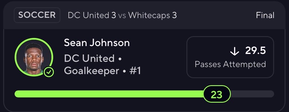 IntelliPickzFC's tweet photo. CASH THE FOOTY POTD 🔥

Sean Johnson “U” 29.5 Passes Attempted ✅

Cooked with IntelliPickz 

❤️ if you tailed https://t.co/X09y3Bowvf