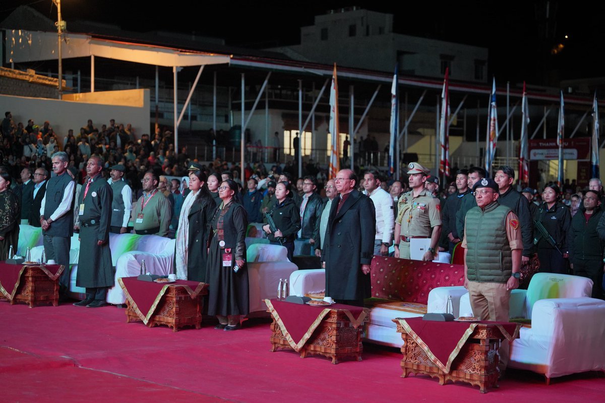 Ladakh_Updates's tweet photo. Ladakh Festival 2026 is underway! ✨The Grand Ladakh Cultural Parade kicked off three days of celebrating People | Culture | Tradition at Polo Ground, Leh. The festival was inaugurated by Hon’ble LG Ladakh Shri Vinai Kumar Saxena.📍 Polo Ground, Leh
📅 26–28 September 2026 https://t.co/1YikuvePtU