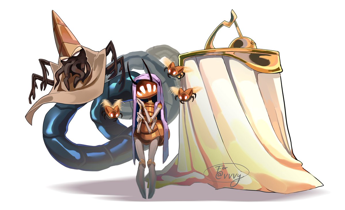 Victoria6545's tweet photo. Dibujo de los "threefold choir" de Silksong para vvvy https://t.co/tVe1OkbtKf