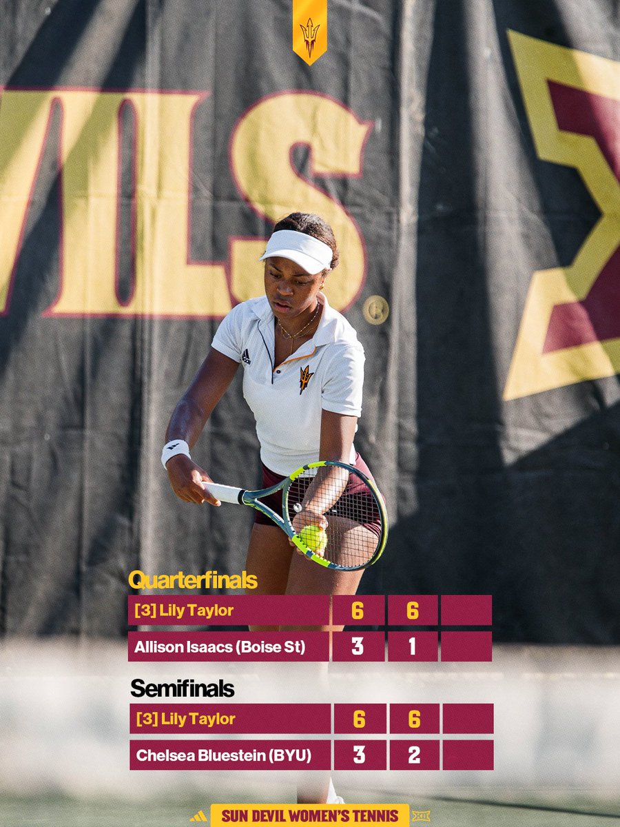 sundevilwtennis's tweet photo. Sara Svetac and Lily Taylor will face each other in tomorrow's singles final after two wins apiece today!

Lily and Karin Altori will play for the doubles title tomorrow!

#ForksUp /// #O2V https://t.co/yQklbc1mL5