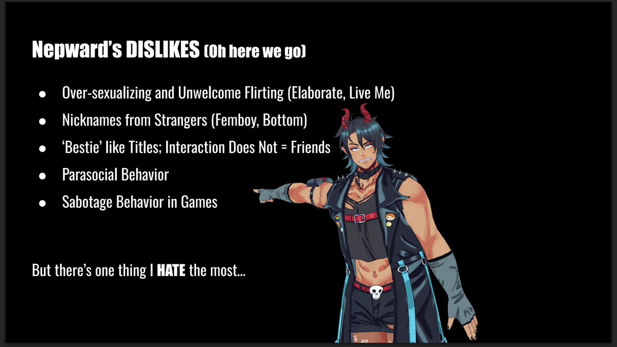 Nepcaligo's tweet photo. Here's the very important slides from my re-debut that showcase me best nowadays ha ha

Also first slide I respect these individuals a lot in what they do as content creators and the communities they've managed to build. 🩵 https://t.co/gjpcSlu8RP