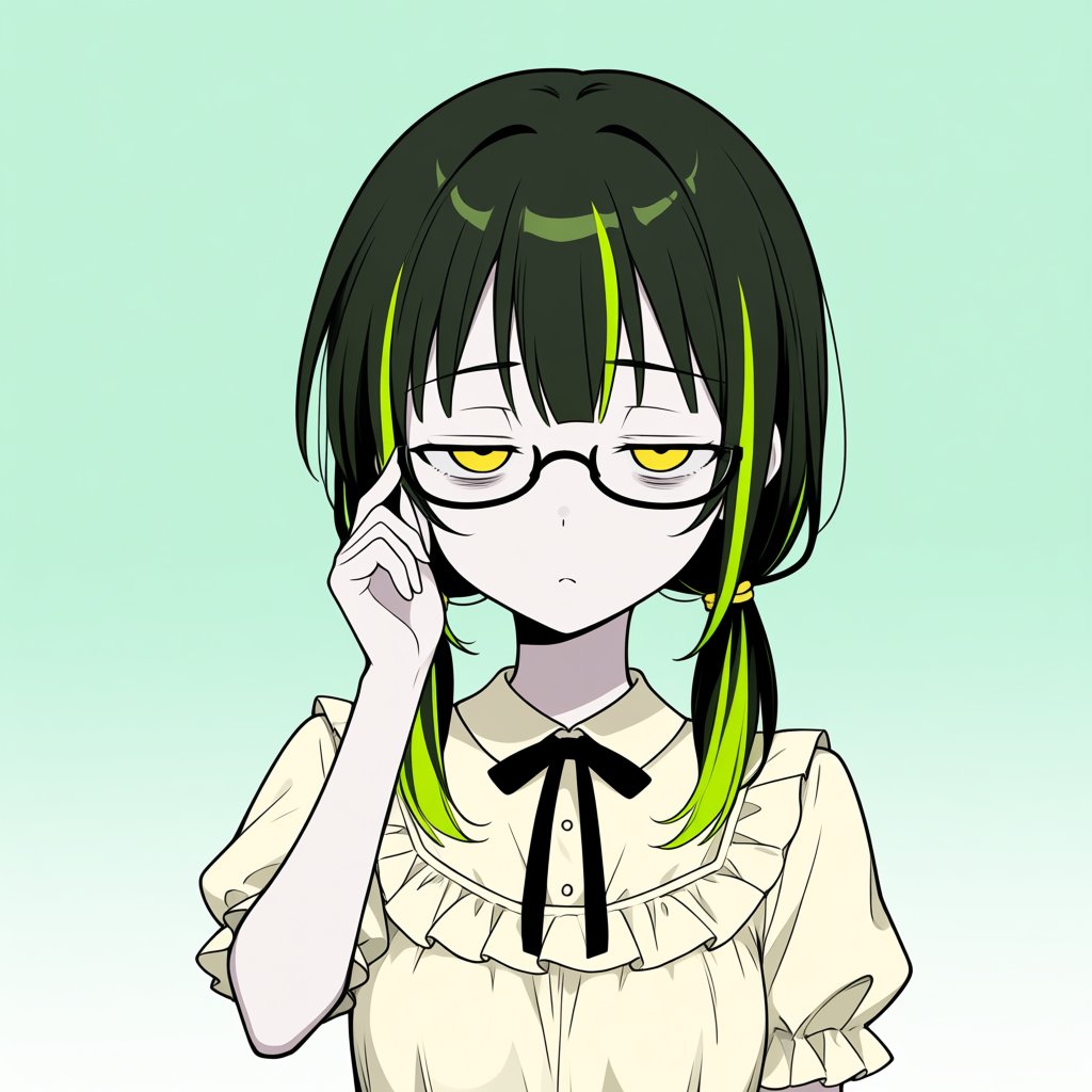 exp0_yoru's tweet photo. Xtoon「隈おさげ女子の脳内変換」第6話「理由は、あとから作れます。」を更新しました
今回は、珠希が伊達メガネをかける話です
かけた理由は……本人いわく「検証のため」
#AIイラスト #オリジナル #AIイラスト好きさんと繋がりたい #ジト目 #メガネっこ https://t.co/FiJ2ZeeAOG