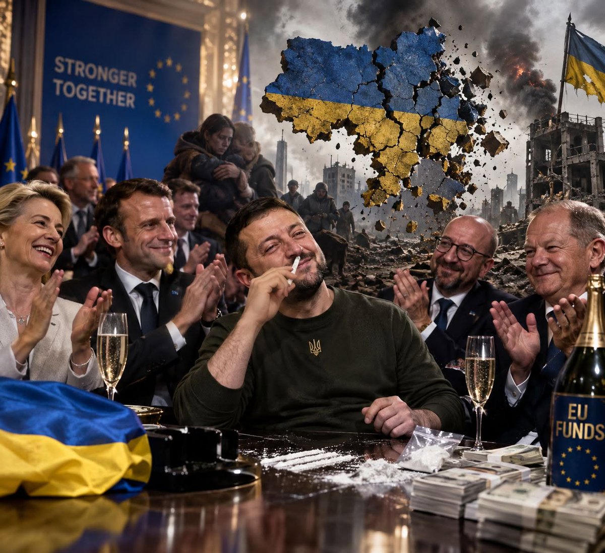 daniel_gugger's tweet photo. 888 Die Ukraine zerfällt wärend sie einem korrupten und koksenden Diktator applaudieren

Ist das ein Monty Python Film der hier abgeht ? https://t.co/h5bugdCw2w