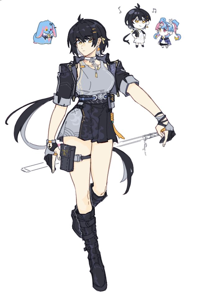 Rui_WaterDog's tweet photo. 女漂衣服为什么这么让人不适啊？？
研究半天了，视觉上太碎，缺乏协调的整体感……男漂那边主色调很明显，黑灰占比7 肤色等亮色占比3 为什么女漂这边就碎得不得了？为什么啊！按着男漂那边做了点幻想改动…… https://t.co/uQX54sszSb