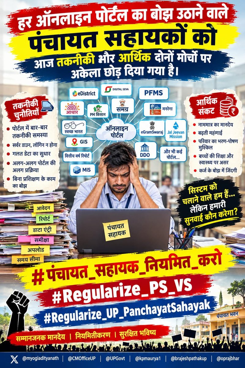 rock_rvi's tweet photo. #पंचायत_सहायक_नियमित_करो  अल्प मानदेय की मार झेल रहे इन युवाओं को मानसिक संताप से उबारने के लिए सरकार से सविनय स्थायीकरण का करबद्ध आग्रह है।  #Regularize_PS_VS  @jayantrld @AnupriyaSPatel @JitinPrasada @BhimArmyChief @CMOfficeUP @myogiadityanath https://t.co/22maF0fo0O