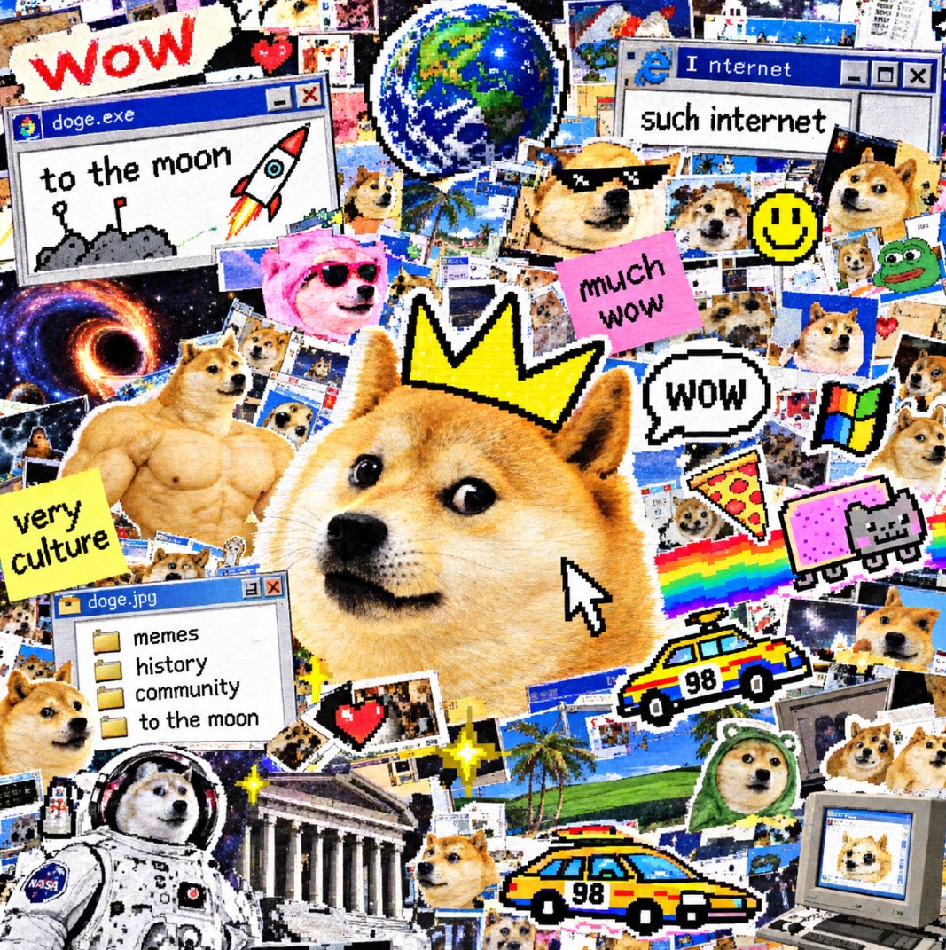 WOWMEMESOVIRAL's tweet photo. Doge has created more internet culture than almost any meme ever, so we built one place for all of it.

The memes, the lore, the history, the weird moments everything that made Doge, Doge.

Much history. Such internet. Wow.

https://t.co/2Tnd6uE0C5 https://t.co/E3DbZiWdaY