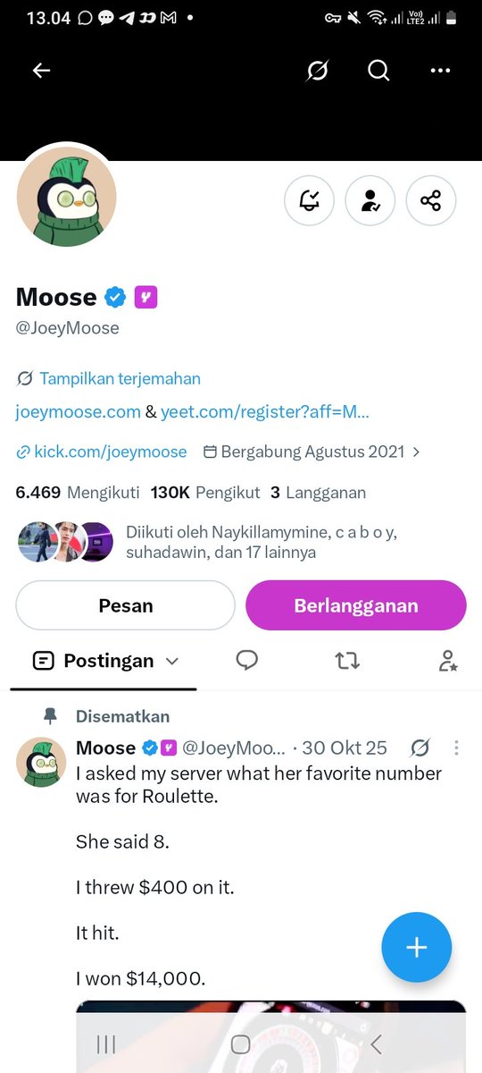 BearuangHD's tweet photo. @JoeyMoose Thank you Moose 🐧

@win_diwinnerin https://t.co/ybPKHgPIfD