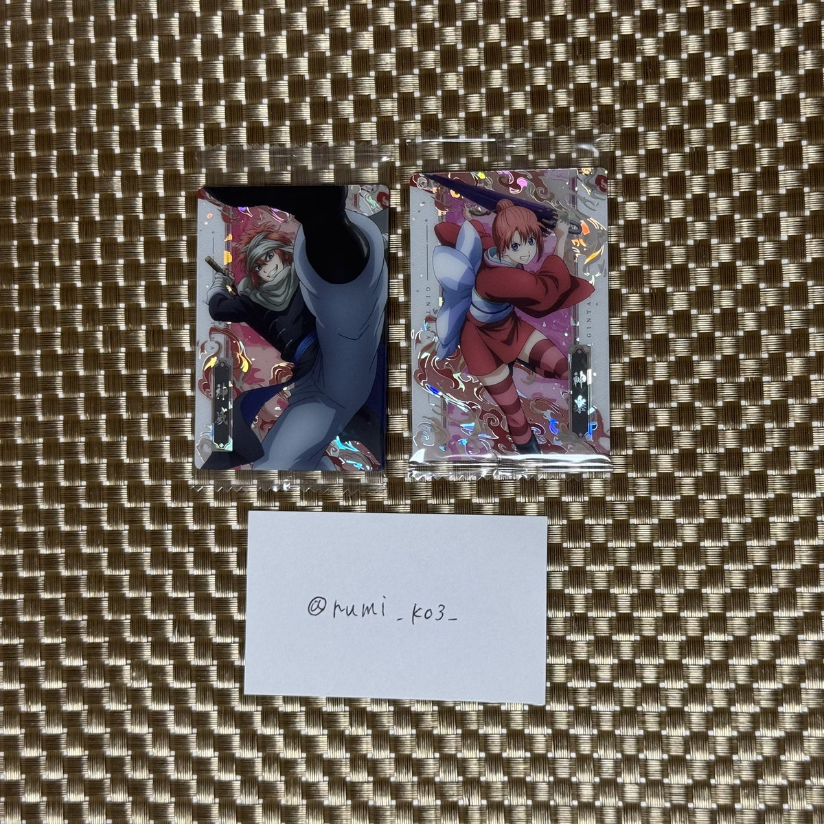 rumi_k03_'s tweet photo. 【交換】 銀魂 ウエハース メタカ カード ステッカー

譲：画像

求：同異種 土方 月詠
(1枚目は同種 土方・月詠との交換)

郵送でのお取引になります。
検索からでも気軽にお声がけ下さい！ https://t.co/MQo2qfgIAf