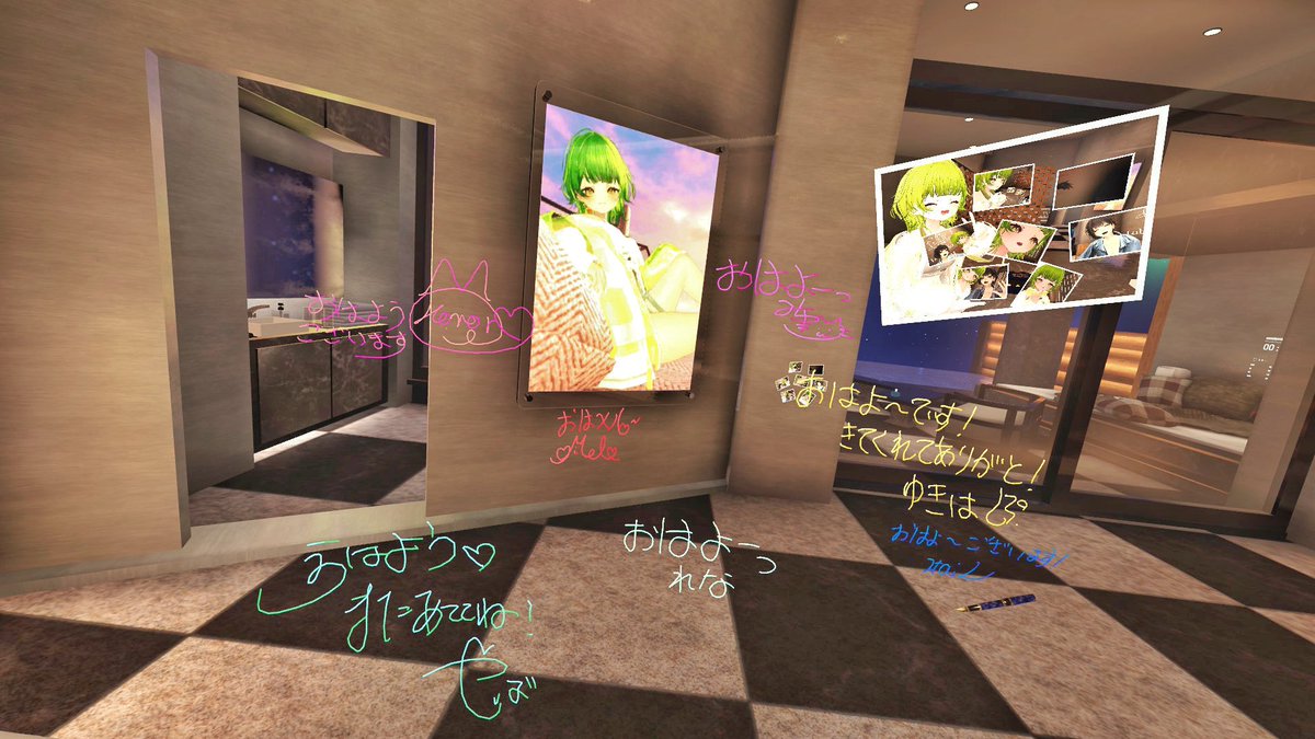 VRC_mitoo's tweet photo. 9/25金曜日 #LabradoNight に行ってきました〜！
たくさんギミックがあって、時間があっという間に過ぎましたw
撫でてもらいながら読み聞かせもしてもらい、やばさんの素敵な声で、つい寝落ちして（?）起きるとキャストさんの書き置きが沢山あって幸せでした！
ありがとうございました〜！ https://t.co/SFmEv0Vpiy