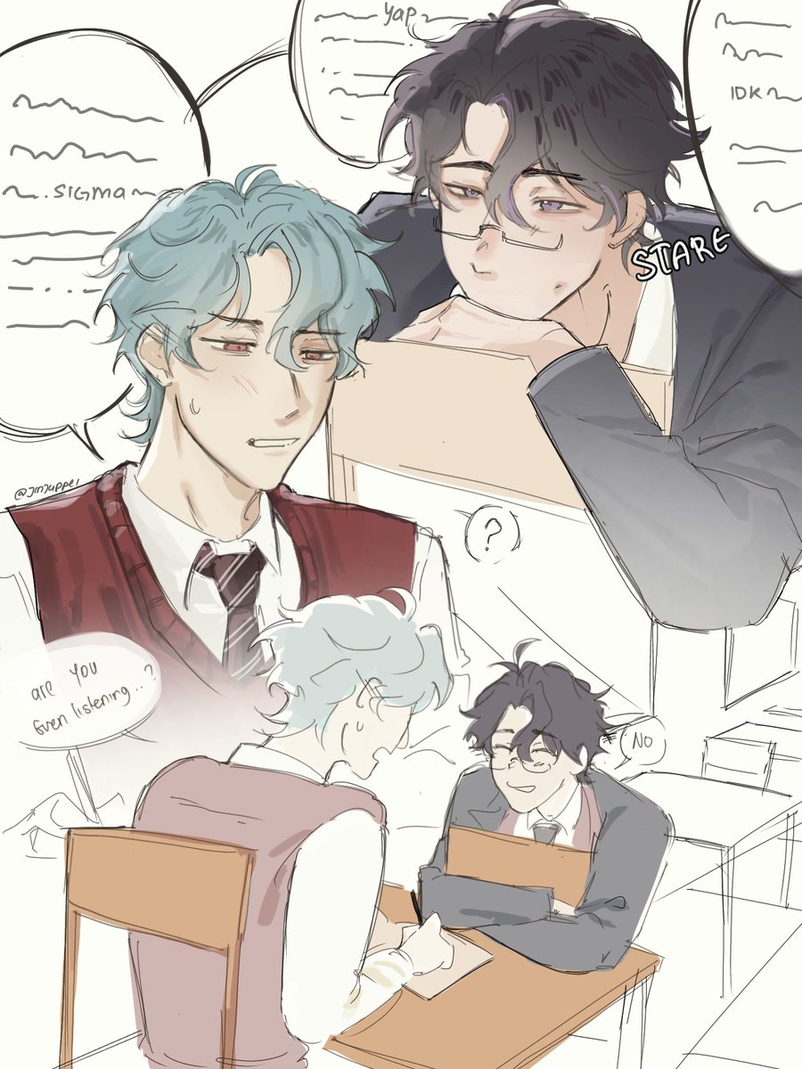 jinjuppei's tweet photo. #panttore highschool au ft. dottobina as a siblings and #sandbina (theyre on double date fr) https://t.co/Bu5GiEdnpt