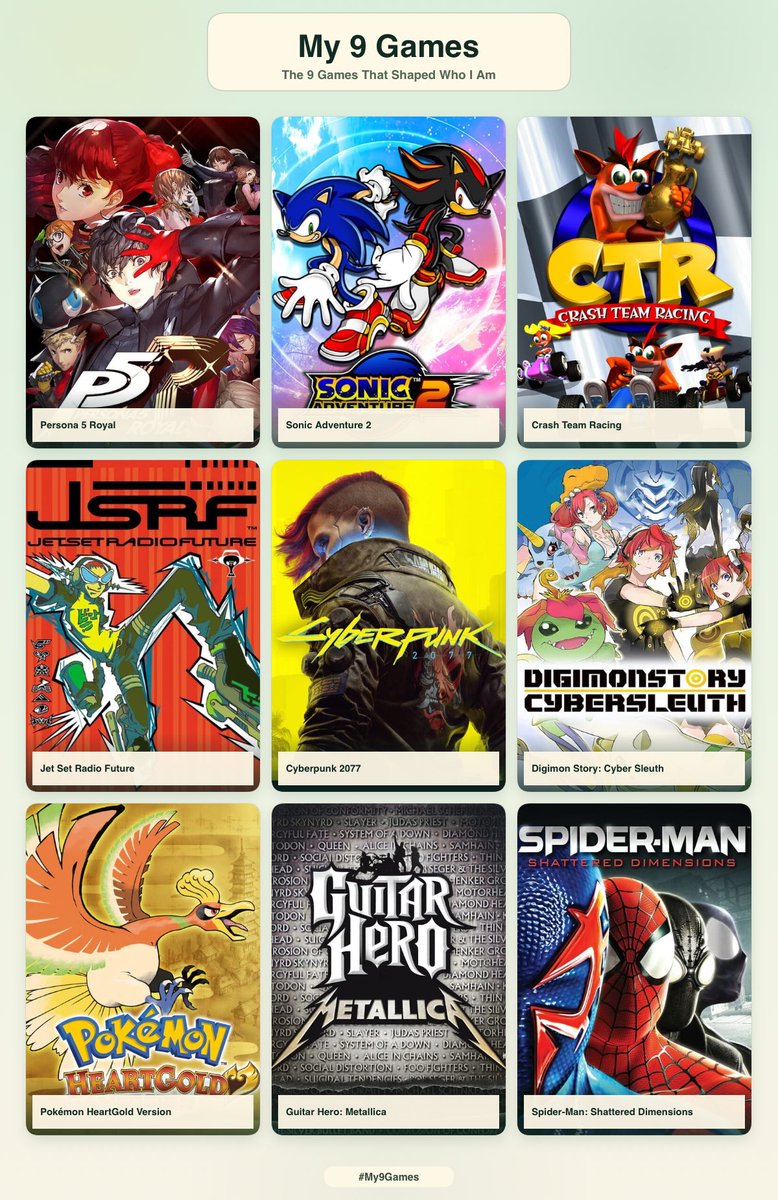 TheFreakTank's tweet photo. Me and the 9 games that shaped me

it was hard to just pick 9, but these are the ones that pop in my head the most!

Share yours, can't wait to see! https://t.co/Ug8LIX8zsF