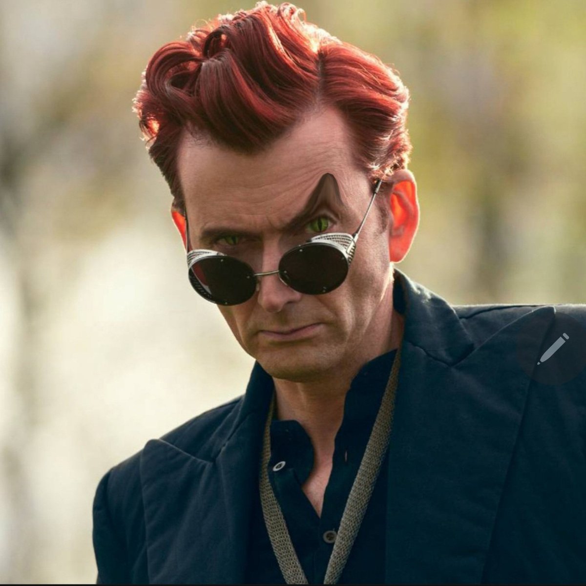 sadomenss's tweet photo. day 3 of making crowley more confused every day until good omens drops the good omens christmas special WITH the good omens christmas sweaters

#goodomens #crowley #davidtennant https://t.co/0GPSVlPN3K