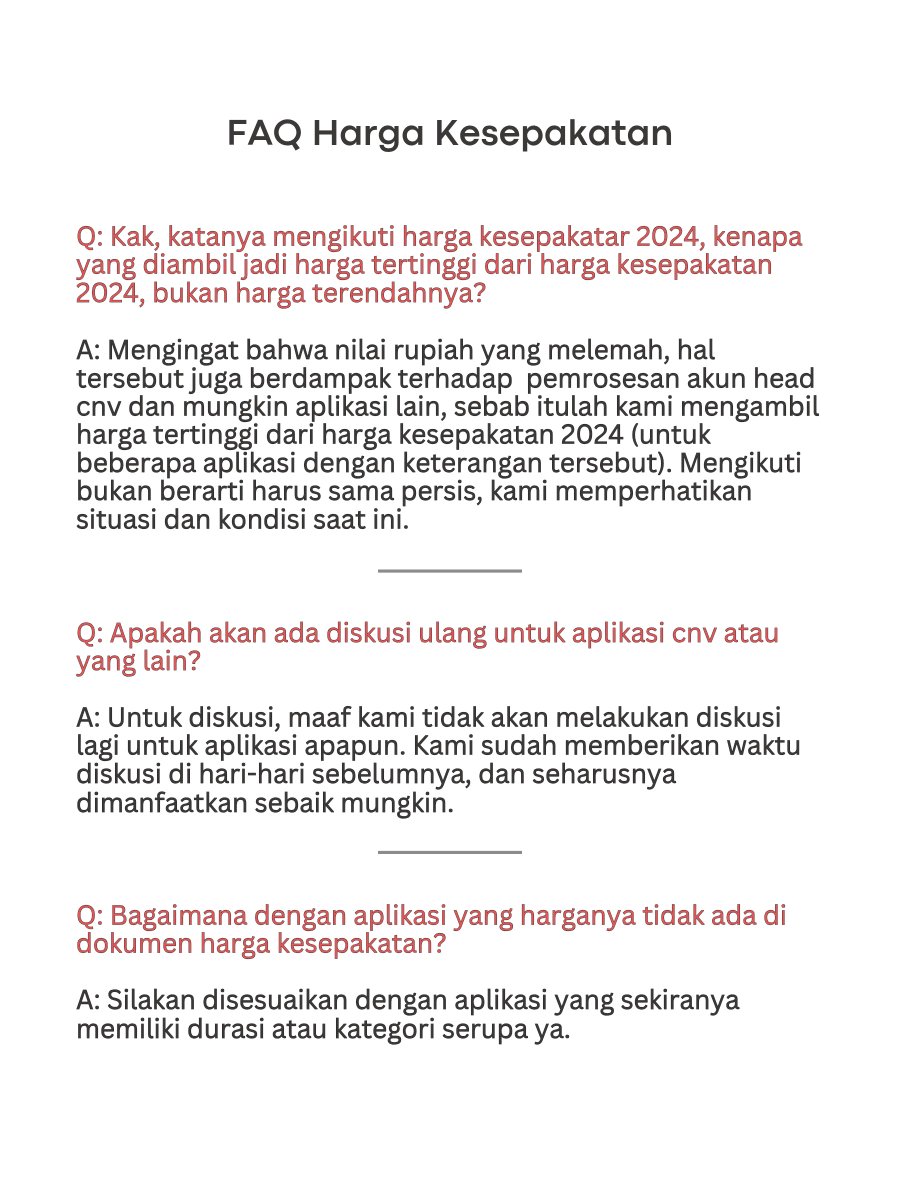txtafifi's tweet photo. Berdasarkan hasil diskusi dan voting yang telah dilakukan, berikut kami bagikan Harga Kesepakatan Aplikasi Premium 2026.

🖇  https://t.co/oPD9MxHJEp

Penjelasan untuk aplikasi dengan keterangan tertentu dapat dibaca pada gambar terlampir. https://t.co/xOMdeIGbJR