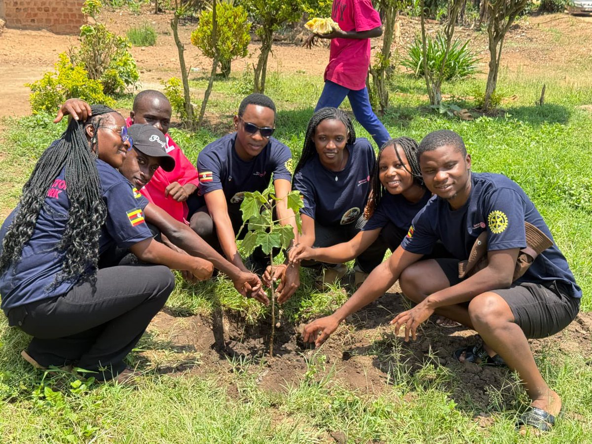 KingCeasorUni's tweet photo. 🌱 Service in action!

On 26 Sept. 2026, the Rotaract Club of King Ceasor University partnered with the Rotaract Club of Bwerenga for a community outreach in Namungo Village, Mityana.

The team planted trees 🌳 and distributed reflector jackets to boda boda riders to promote environmental conservation and road safety.

#KCU #Rotaract #CommunityService #RoadSafety