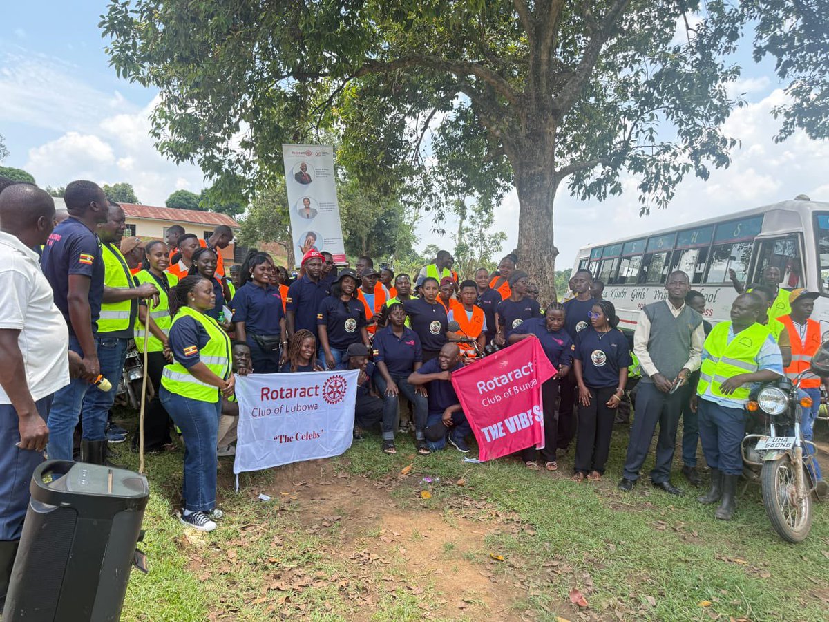 KingCeasorUni's tweet photo. 🌱 Service in action!

On 26 Sept. 2026, the Rotaract Club of King Ceasor University partnered with the Rotaract Club of Bwerenga for a community outreach in Namungo Village, Mityana.

The team planted trees 🌳 and distributed reflector jackets to boda boda riders to promote environmental conservation and road safety.

#KCU #Rotaract #CommunityService #RoadSafety