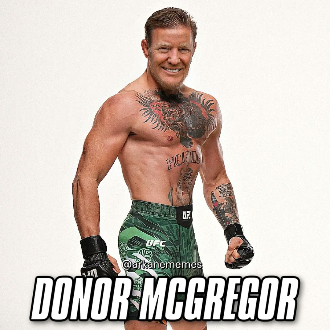 MyHomebbgPage's tweet photo. صورة نشرها Arkane Memes في 11 يوليو 2026 مع الإشارة إلى @potus. قد تكون لملصق ونص يقول: "UR UFC សខខ @arkanememes DONOR சரி MCGREGOR". https://t.co/PZbS3mbc6M