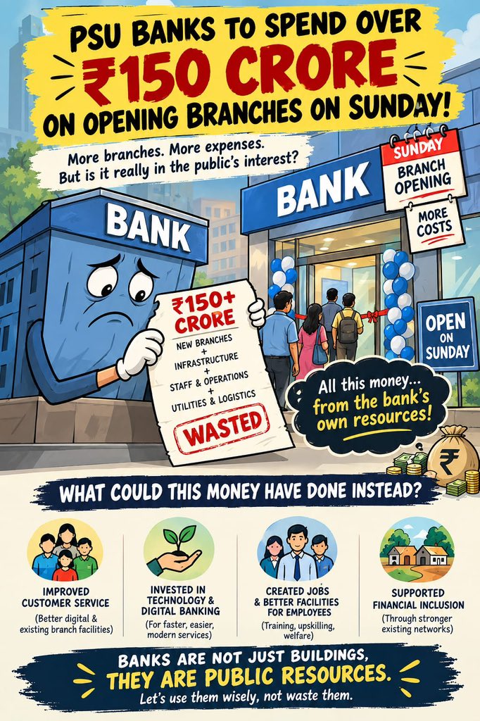 TanmoyDas007's tweet photo. @sanjaybpi Others make family memories on Sunday. Bank employees are asked to make attendance instead. Personal time matters. Family time matters. Work-life balance matters.
#blacksunday #5DayWeekandFairPLI https://t.co/tulPy3BlwI