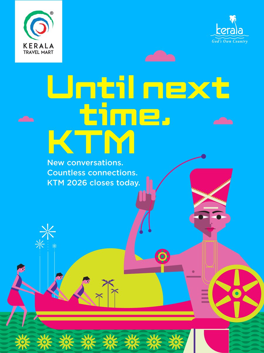 KeralaTourism's tweet photo. KTM 2026 comes to a close, with ideas exchanged, connections made and new journeys set in motion.

#KeralaTravelMart #KTM2026 #Kochi #KeralaTourism https://t.co/i6f3GzcTcw
