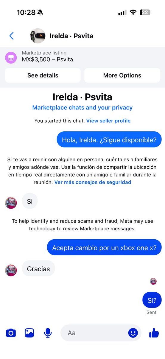 ElManuuell's tweet photo. Puta gente de marketplace bien pendeja 😭😭 https://t.co/fk18iKH4sP