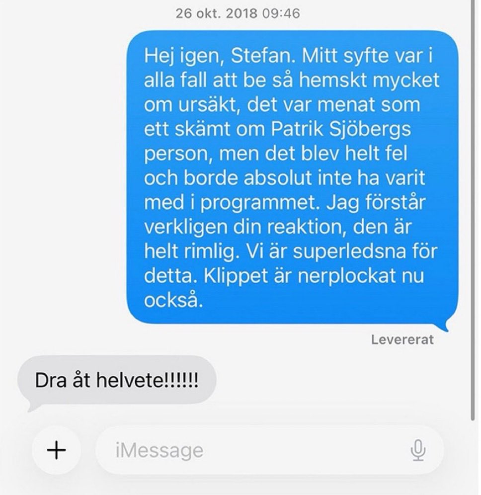 PFagelskiold's tweet photo. @DavidHbrg @RantaPaRanta Osmakligt absolut. Men var ju uppenbart riktat mot Sjöberg. Förstår inte riktigt hur Holm får det till att Emil mordhotat honom och hans son. Och Emil verkar ju bett om ursäkt dagen efter och tog bort klippet, men ursäkten godtogs ej av Holm. https://t.co/vz70yMFIOk