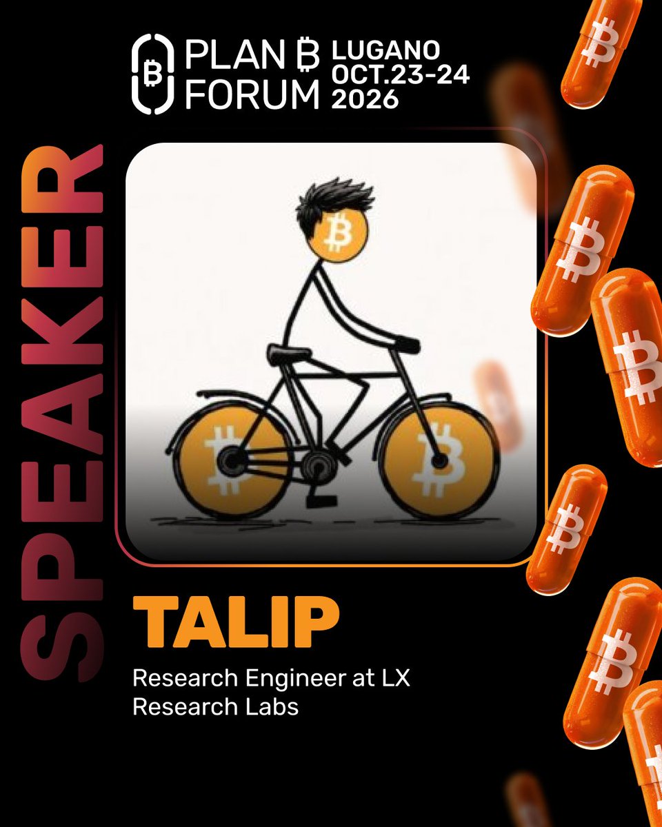 LuganoPlanB's tweet photo. Bitcoin scaling should not forget privacy.

@otaliptus works on that at @lxdev_.

As a research engineer, Talip focuses on Bitcoin privacy, statechains and the tradeoffs behind scaling infrastructure.

Join his talk in Lugano and explore how research helps strengthen Bitcoin’s cypherpunk foundations.

📍 Plan ₿ Forum | Oct 23–24