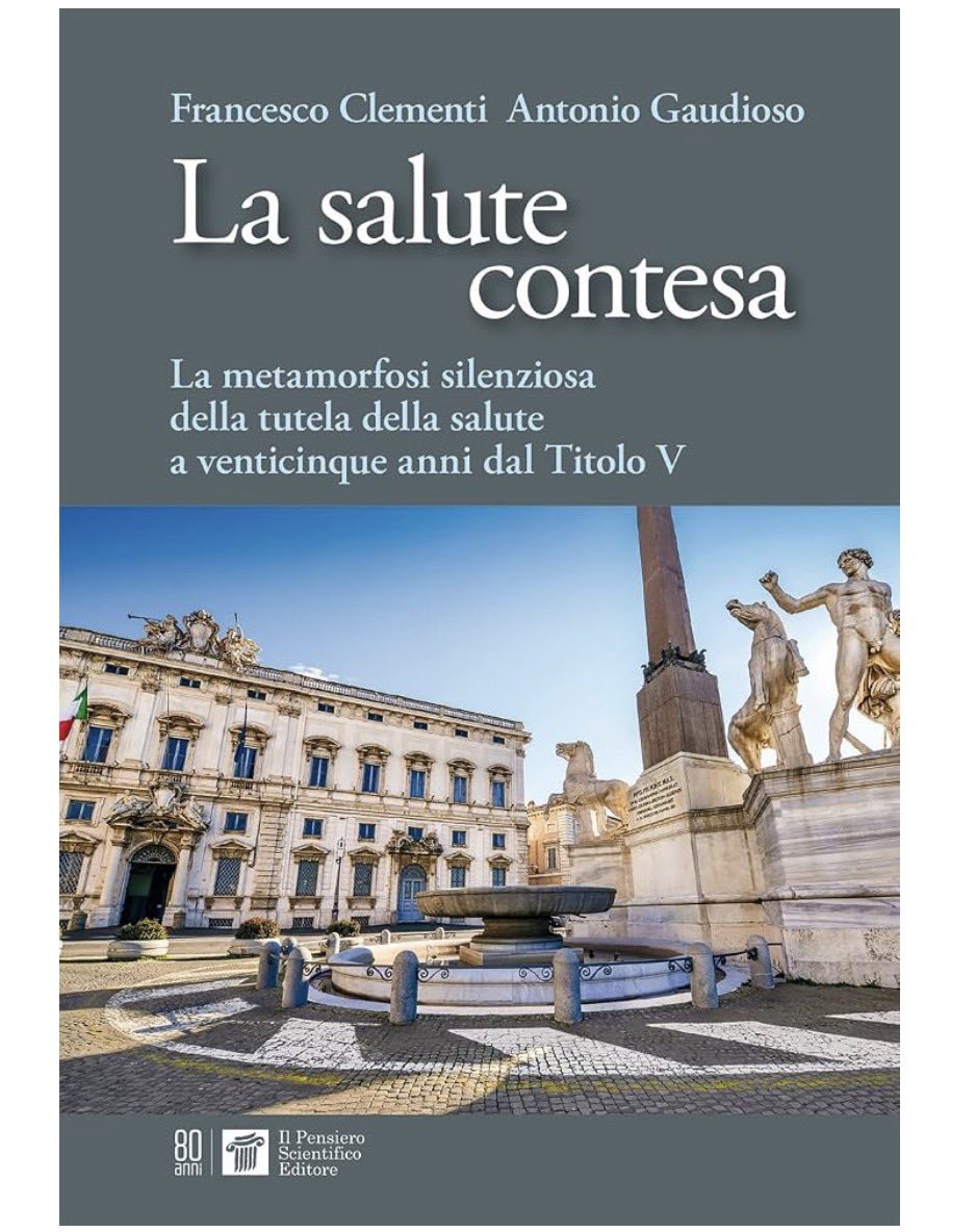 ClementiF's tweet photo. 25 anni dopo il Titolo V la Costituzione non è cambiata ma la tutela della salute sì.
Con @anto_gaudioso abbiamo scritto «La salute contesa»: perché il regionalismo sanitario non è una guerra tra Stato e Regioni, ma un equilibrio da costruire ogni giorno. 
Vi aspetta in libreria https://t.co/KrSt1vW0I0