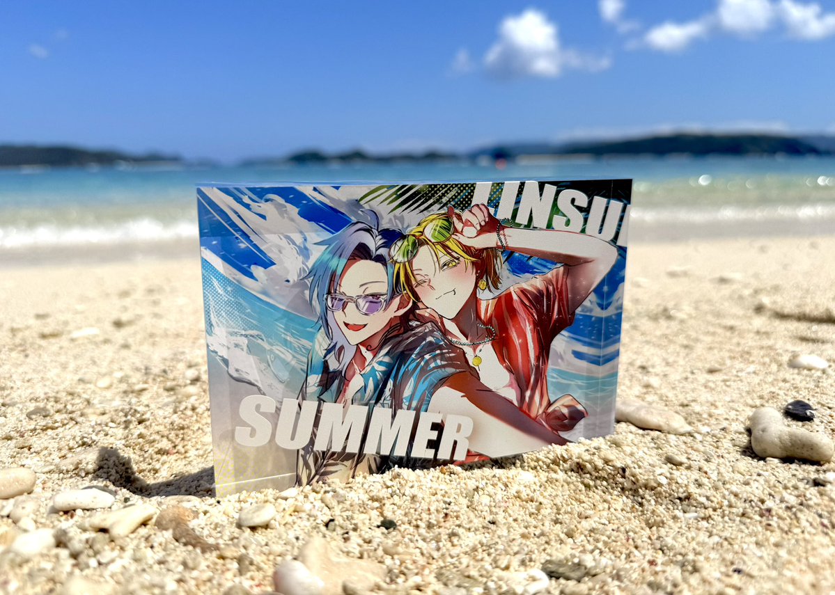 h_r0524's tweet photo. ちょっと季節外れだけど
リンスイsummer絵〜✨✨🌺🏖️ https://t.co/qdxDllodg7