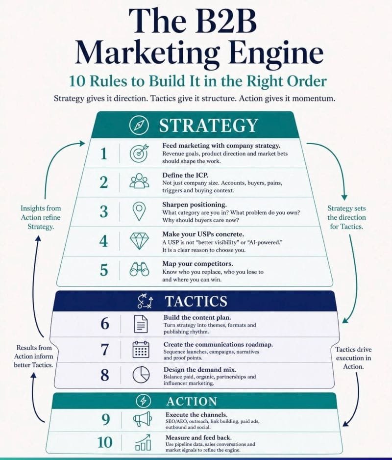 mediatoptrend's tweet photo. A strong B2B marketing engine is not built by jumping straight into campaigns. https://t.co/uNI6Cf4IIN
