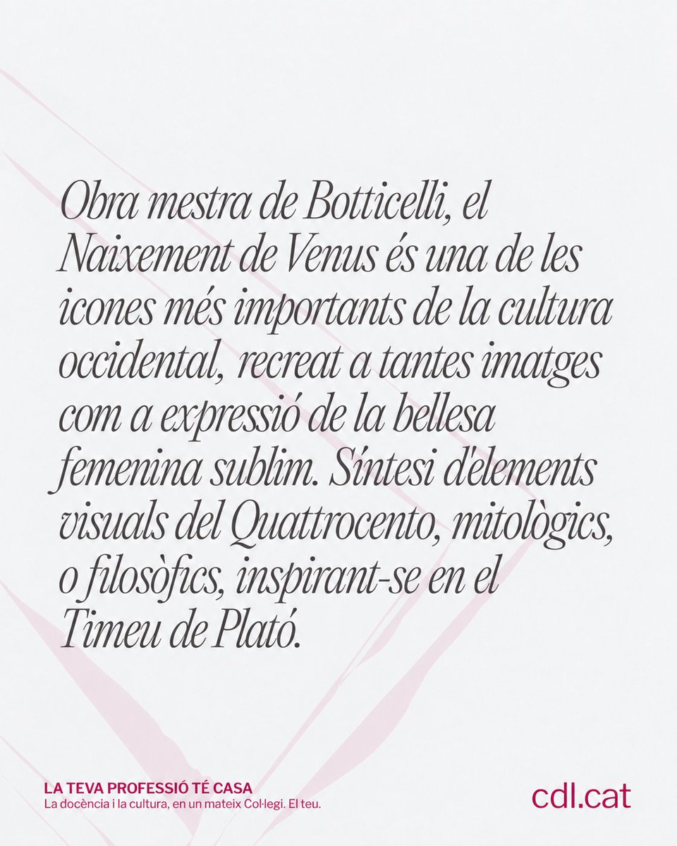 cdlcat's tweet photo. "Obra mestra de Botticelli, el Naixement de Venus és una de les icones més importants de la cultura occidental."!
Aquest diumenge us proposem un llibre del col·legiat Frederic Chordá.
Bon #diumengedelectura! https://t.co/vn3OyjWDve