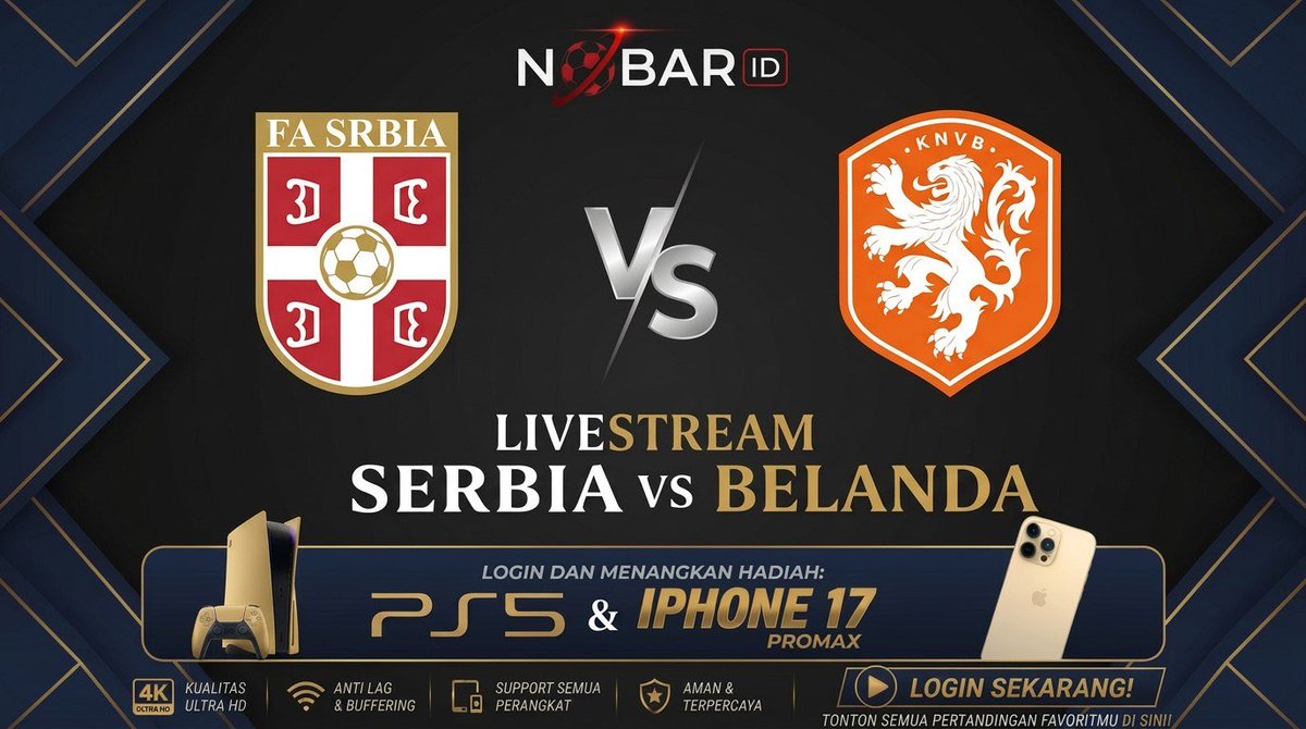 nobarid_off's tweet photo. LINK LIVE STREAMING Serbia VS Belanda SEPAK BOLA 2026 ANTI LAG 

https://t.co/ro55prf4Pk

#SEPAKBOLA2026 #LiveStreamingBola #SiaranLangsung #NontonBolaLive #LiveBolaFB #UCL #kylianmbappe #NobarID #nontonbola https://t.co/3dKO8NYjjw