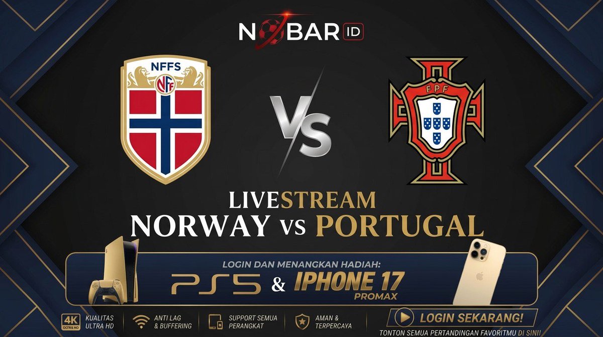 nobarid_off's tweet photo. LINK LIVE STREAMING Norway VS Portugal SEPAK BOLA 2026 ANTI LAG 

https://t.co/IwCofBgeBH

#SEPAKBOLA2026 #LiveStreamingBola #SiaranLangsung #NontonBolaLive #LiveBolaFB #UCL #kylianmbappe #NobarID #nontonbola https://t.co/f7uqbIbMGp