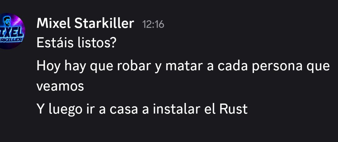 MixelStarkiller's tweet photo. Es hoy, es hoy
(Mi mensaje de motivación al equipo)
@lacosecharust https://t.co/IHPrNKD3oT