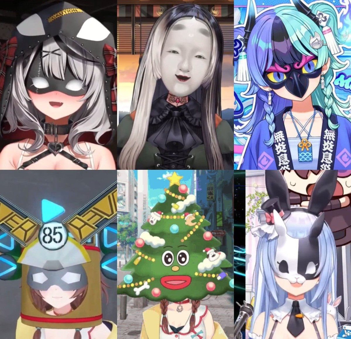Just_Egg13's tweet photo. Hololive members with a Mask https://t.co/dXCewojSHY