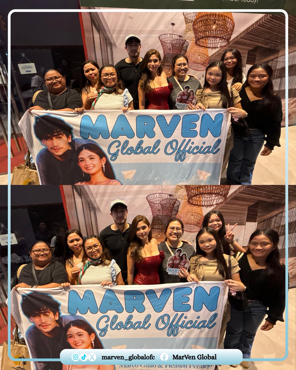 marvenglobalofc's tweet photo. Thank you so much mga mahal naming MarVen Global Team Live sa Cebu who represented us Globies with a loud clap and high energy for @itsmeMarcoG & @hperalejo to feel. 

Most especially to @titaconn , our on-set admin who flew all the way from Manila…. We love you and we owe you a lot next time sana mas madami pa tayo…

Until sa susunod na ganap ng #MarVen because our love for them knows no distance and limits. 

Yesterday, today, tomorrow and always we stay.
MarVen Global OFC 🩵

#MarcoGallo #HeavenPeralejo