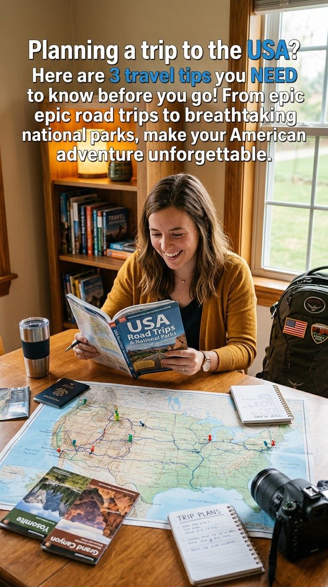 travelguide121's tweet photo. Planning a trip to the USA? Here are 3 travel tips you NEED to know before you go! From epic road trips to breathtaking national parks, make your American adventure unforgettable.

📌 Save this post for your next USA trip!

#USATravel #TravelTips #VisitUSA #TravelGuide #Roadtrip https://t.co/LovzlafZvI