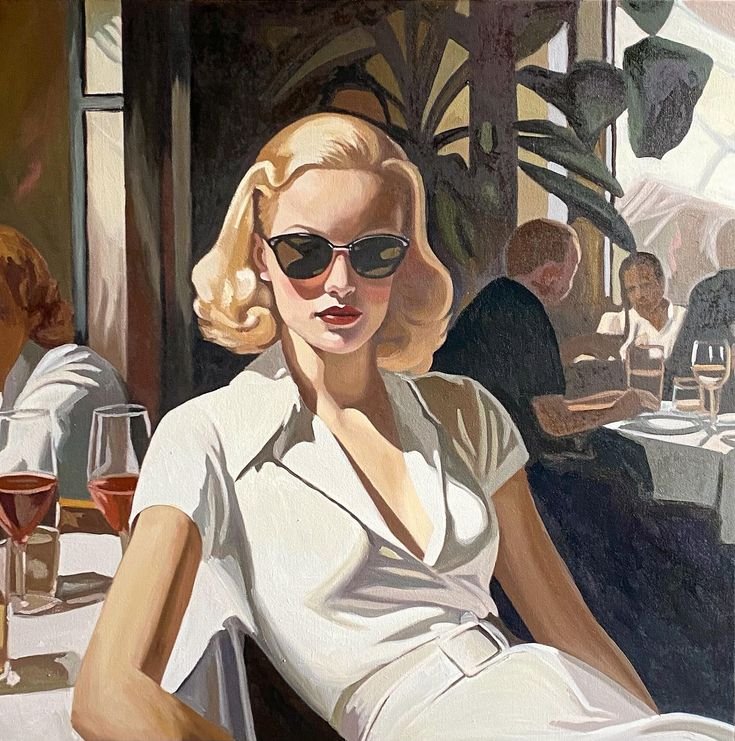 franch_laura's tweet photo. Mi hopperiano de hoy es el artista francés Chris Carolina cuya obra es un puente entre la geometría lumínica de Edward Hopper y la sofisticación del cine de los años cincuenta.

👇🏻Abro hilo. https://t.co/2JNrqJPEuC