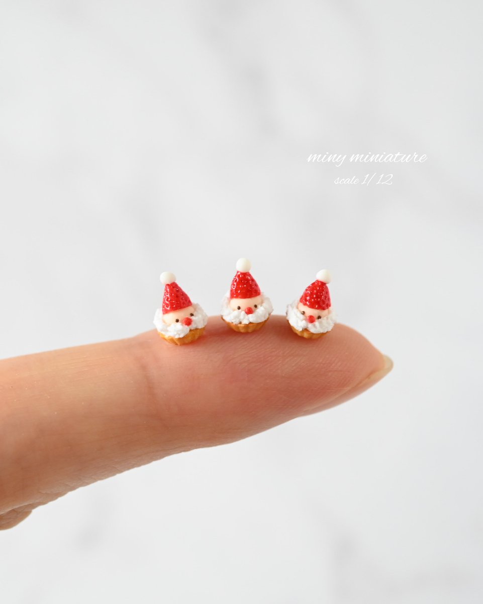miny_miniature's tweet photo. いちごサンタのミニミニタルトできました🍓🎅小さくて指に乗せるの大変でした😆
クリスマスのミニミニタルトをあと数種類制作していきます💪
#miniature #ミニチュアフード https://t.co/CGX3l6dvzc