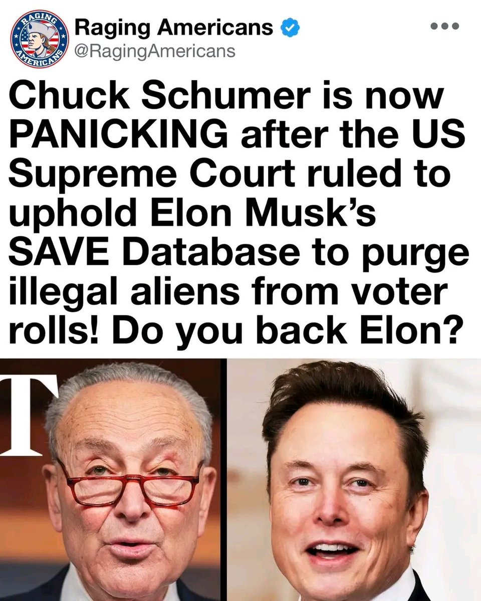 TheSCIFn8rv's tweet photo. Chuck Schumer is loud because the old excuse just died. A list that can flag noncitizens on the rolls is not a conspiracy. It is basic maintenance. If the Court let that tool stand, the panic is the tell. People who want every name to stay forever do not like a search bar. https://t.co/ZQi5cxc1rg