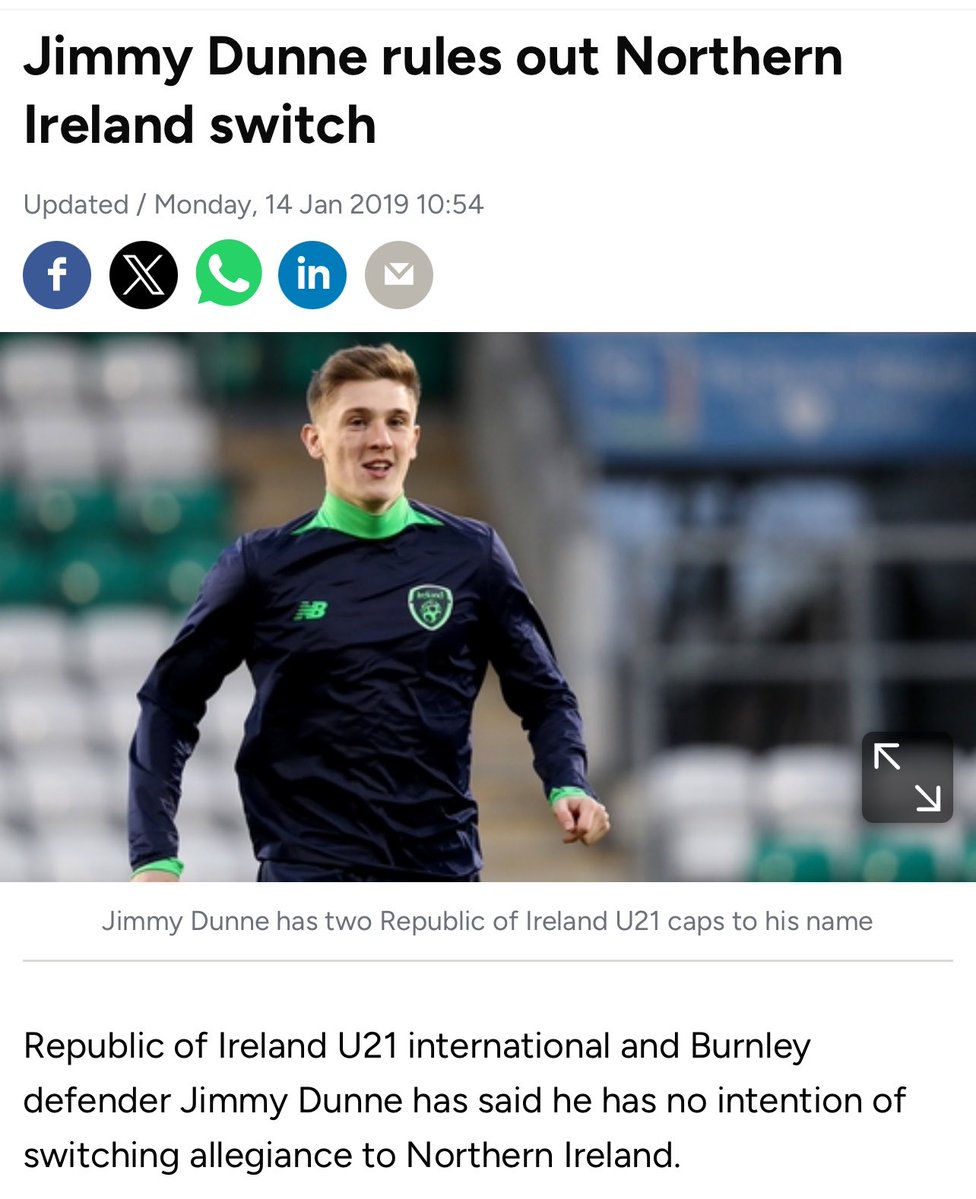 IFBMedia's tweet photo. Jimmy Dunne💚

Before you pile on Jimmy Dunne today, know who you're talking about.

Back in 2019, as a 21-year-old U21 international, the Dundalk native was linked with an approach from Northern Ireland. He shut it down straight away. He wanted to play for the Republic, and he waited years for his chance.

He earned it the hard way. Loans at Barrow, Accrington, Hearts, Sunderland and Fleetwood before making his name at QPR. In 2024-25 he swept the club's awards: Supporters' Player of the Year, Players' Player of the Year AND the Junior Hoops Player of the Year, voted for by the club's young fans.

Off the pitch, when 14-year-old Daniel Greer from Newry, a close family friend, was diagnosed with leukaemia and needed a bone marrow donor, Jimmy got DKMS to send testing kits to QPR, rallied his teammates and got the club to host a swab drive at Loftus Road. A donor was found weeks later🙏

And if you want to know what the green jersey means to him, look at him wrapped in his mam Sharon's arms after that heartbreaking night in Prague💔

Today he's been listed as Ireland's third-choice goalkeeper. Not because he asked to be. UEFA rules say every matchday squad needs three registered keepers, and he was the one asked to fill the spot.

He didn't make a fuss. He just did what the team needed.

The abuse he's getting for that is a disgrace. Whatever your view on this game, it shouldn't land on a player who has only ever given everything for this country.

The ultimate professional💚