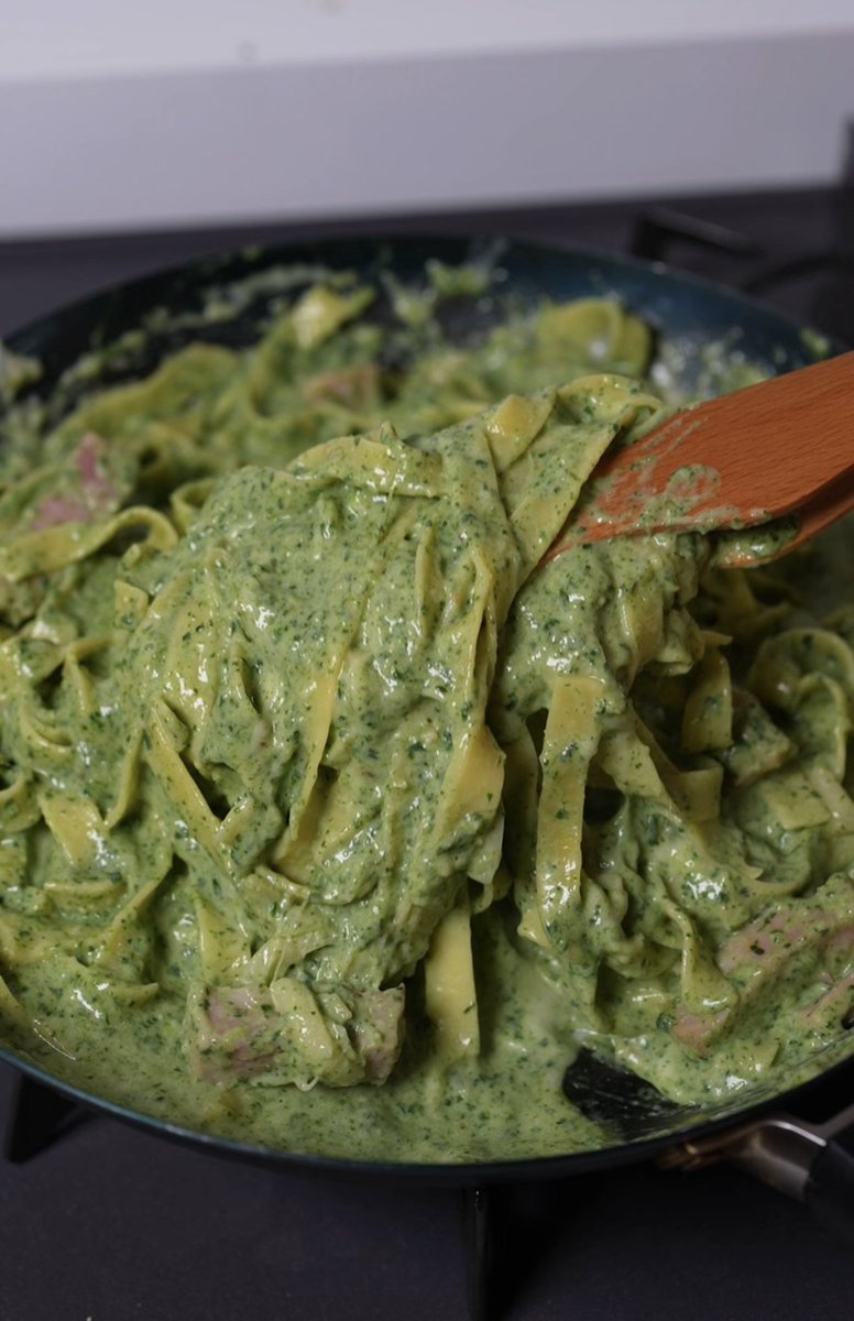 tbs_dn's tweet photo. バジル不使用で作るジェノベーゼパスタがとっても美味しかったので作り方載せておきます☺️ https://t.co/uYrzzgcWER