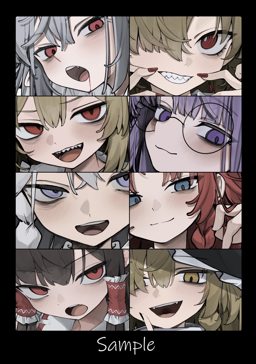 Uwata_h's tweet photo. 第13回博麗神社秋季例大祭
新刊告知②

新刊「Rouge」
B5/20P/フルカラー/1000円

Xに投稿したイラスト＋描きおろしイラストの画集になります。紅魔郷に登場するキャラクターオンリー！

え56ab 干物屋にて。よしなに！ https://t.co/CN3s1NgGIF
