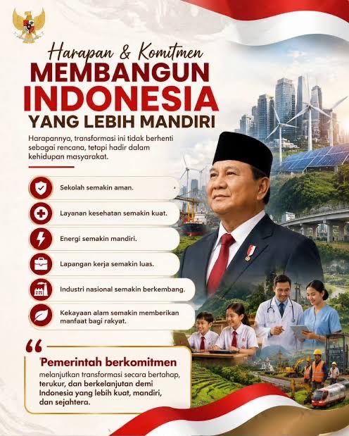 Felonadias's tweet photo. Komitmen pemerintah melanjutkan transformasi bertahap dan terukur demi Indonesia mandiri. #10LangkahTransformasi https://t.co/TSwhgsOT4b