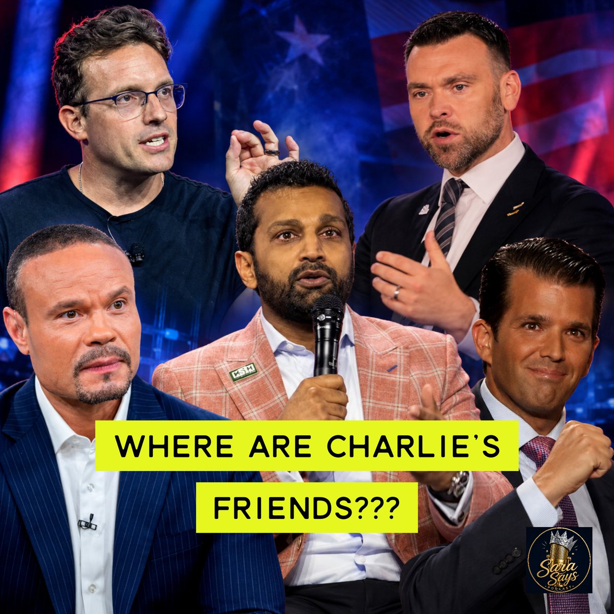 SaraLJaffray's tweet photo. Where are Charlie’s friends? How are Charlie’s “friends” silent after that review dropped? Why aren’t they raising hell after finding out that TP USA security did such a horrible job.

Normally these men don’t shutup. So why are they silent now? 

Benny Johnson? Jack Posobiec? Dan Bongina? Kash Patel? Don Jr?

Charlie Kirk deserved better friends.