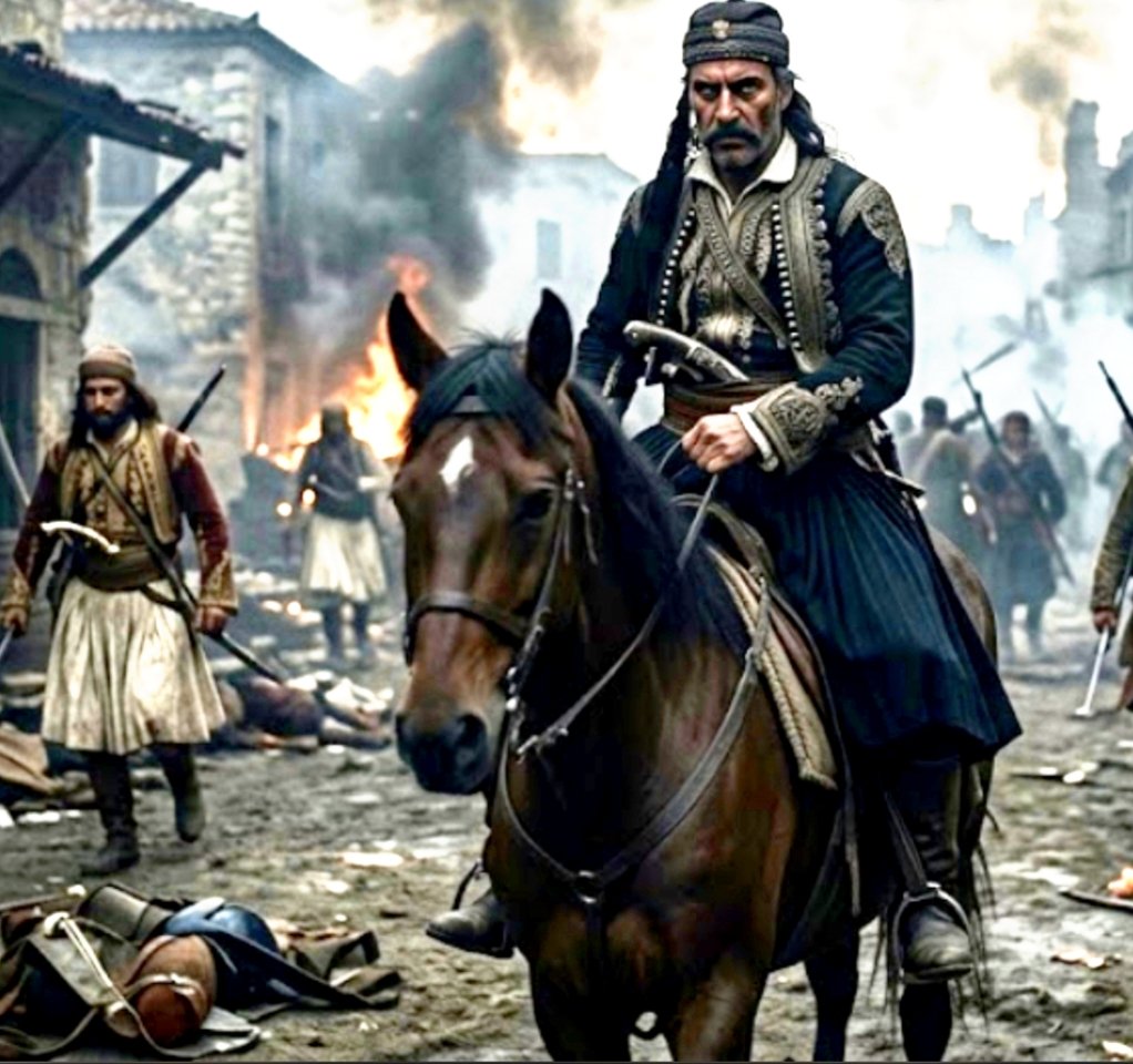 terestorm's tweet photo. In 1821, the fall of Tripolitsa (Mora/Peloponnese) led to the systematic massacre of 82,000 Muslim &amp; Jewish civilians.
​Greek commander Kolokotronis himself wrote that his horse’s hooves never touched the ground due to the bodies. An entire population erased from the peninsula
.. https://t.co/qZfwikwXCE